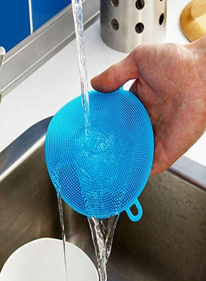 LANELLIE Cleaning Supplies Sponges Silicone Scrubber for Kitchen Non Stick Dishwashing & Baby Care Sponge Brush Household Health Tool (Multicolor, 2pcs) - Image 5